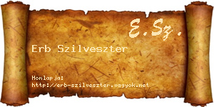Erb Szilveszter névjegykártya